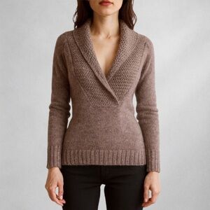 Loft Knit Alpaca Wool Acrylic Womens Sweater M Cowl Neck Light Purple